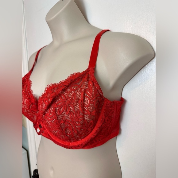 Adore Me Red Diara Contou Intimates Bra 42D #1596 - Picture 6 of 8